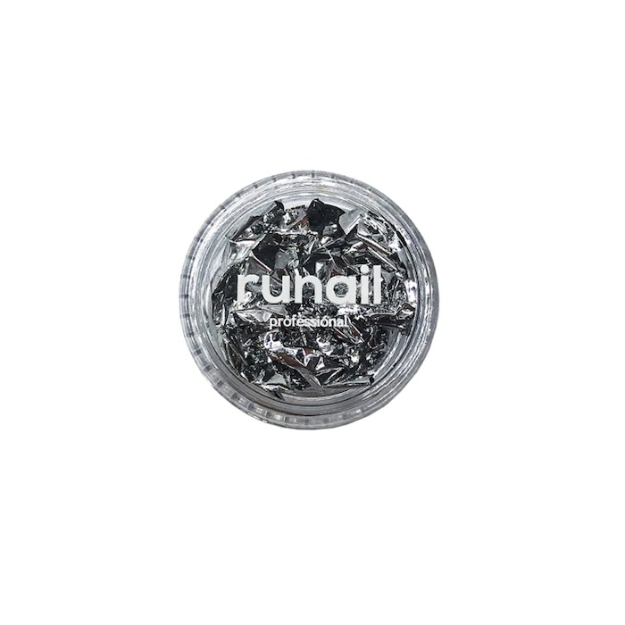 RuNail Дизайн для ногтей Поталь Серебро