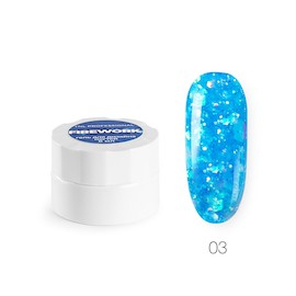 TNL Гель для дизайна ногтей Firework 6 мл тон 03 голубой залп